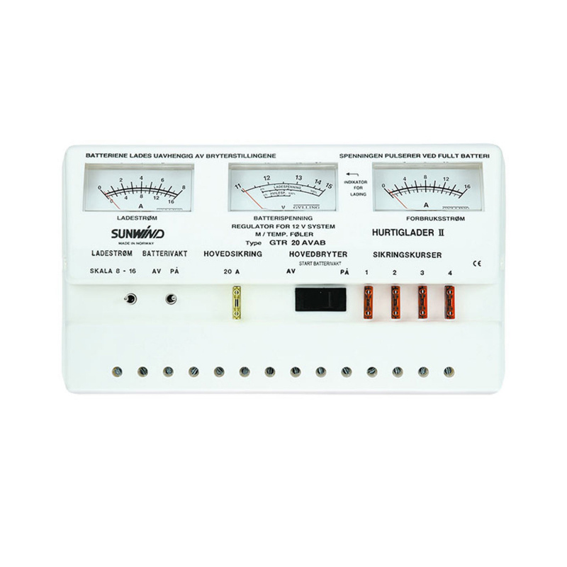 Sunwind Solcellekontroller Sunwind 20AVAB i gruppen Campingvogn & Bobilt / Elektronikk / Solpaneler / Solcelleregulatorer / PWM hos Campmarket (79392)
