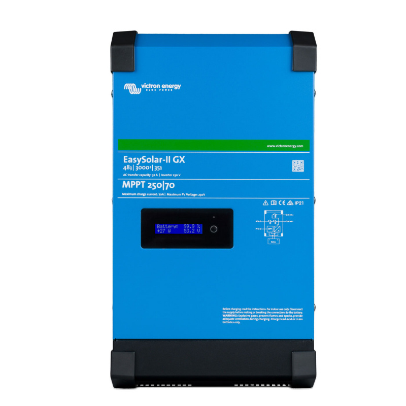 Lader/inverter/MPPT Victron EasySolar-II 24/3000/70-32 250/70 GX i gruppen Campingvogn & Bobilt / Elektronikk / Batterier & Omformere / Inverter & Omformer hos Campmarket (81203)