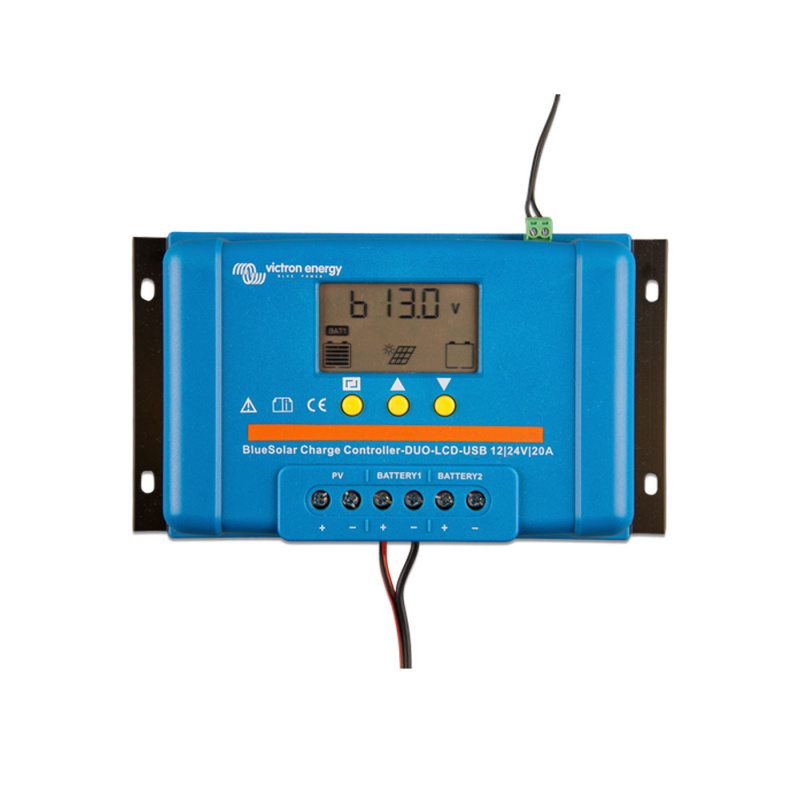 Solcelle regulator Victron BlueSolar PWM-LCD&USB 12/24V-20A i gruppen Campingvogn & Bobilt / Elektronikk / Solpaneler / Solcelleregulatorer / PWM hos Campmarket (81220)