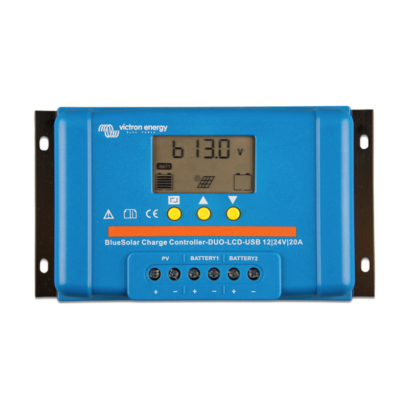 Solcelle regulator Victron BlueSolar PWM DUO-LCD&USB 12/24V-20A i gruppen Campingvogn & Bobilt / Elektronikk / Solpaneler / Solcelleregulatorer / PWM hos Campmarket (81337)