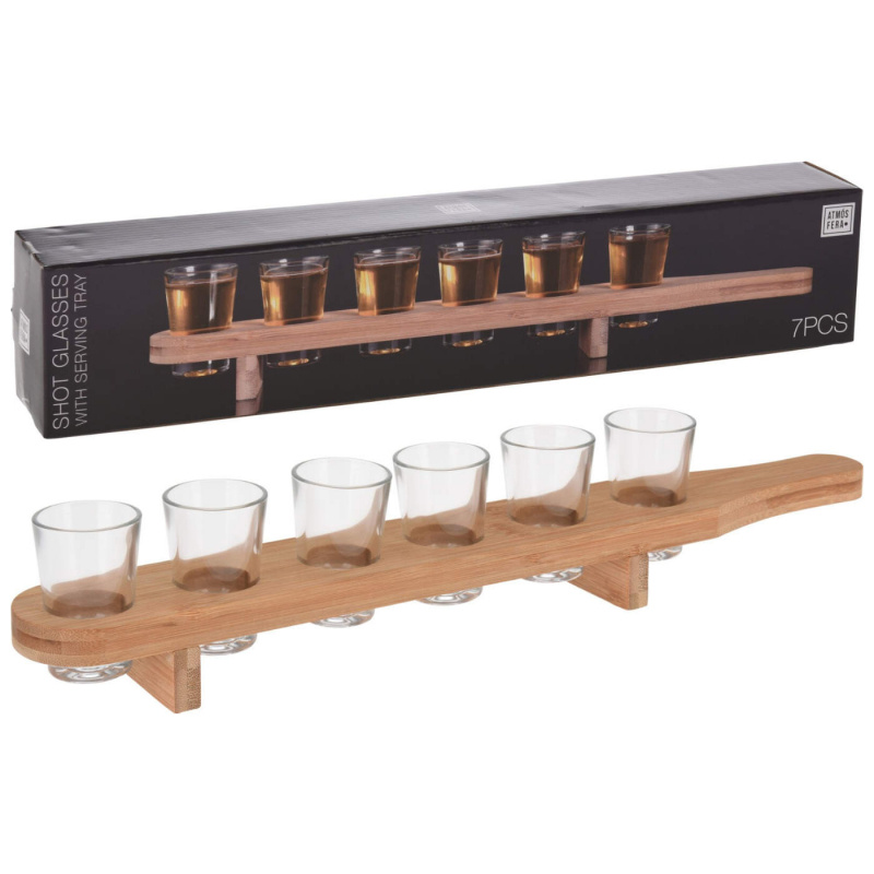 Shotbrett med 6 Glass i gruppen Husholdning & Kjøkken / Glass & Krus / Nubbe-Skuddglass hos Campmarket (81836)