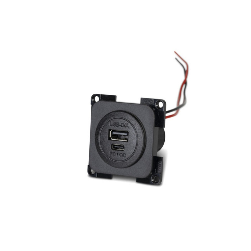 Inprojal Vegguttak USB-C/A Svart i gruppen Campingvogn & Bobilt / Elektronikk / Strømbryter & In/Utgang / Uttak USB hos Campmarket (82631)