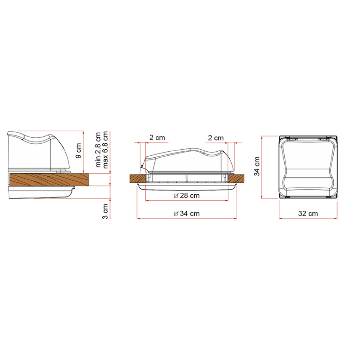 Fiamma Vent F Pro 28x28 Crystal i gruppen Campingvogn & Bobilt / Van & Plåtbiter / Karosseri / Takluker / Takluker 28x28 hos Campmarket (64284)