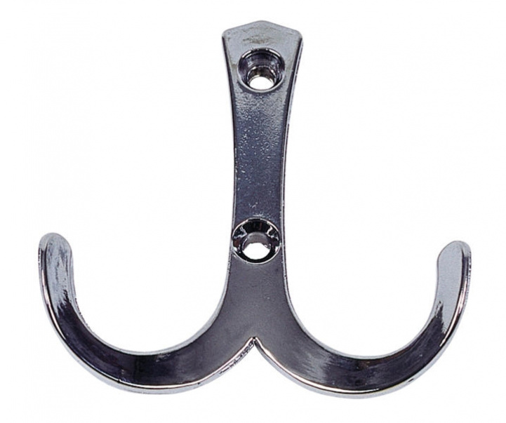 Dobbelkrok Krom i gruppen Campingvogn & Bobilt / Lås & Beslag / Kroker & Opphengning hos Campmarket (64320)