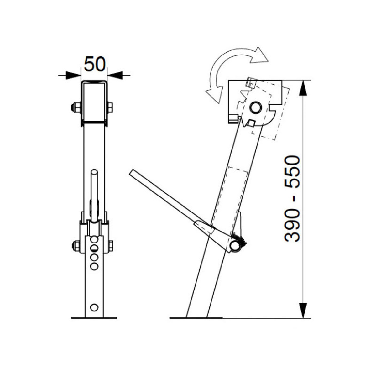 Støttebein for bobil 39-55 cm i gruppen Campingvogn & Bobilt / Chassis / Støtteben hos Campmarket (64924)