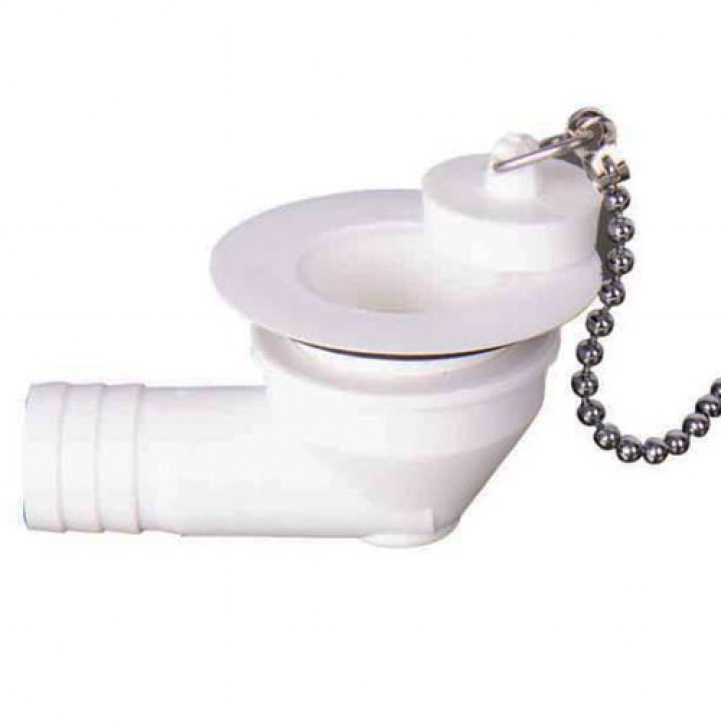 Avløpsbeslag Vinklet Hull 30mm Slange 19mm i gruppen Vann & Sanitær / Vann / Vask & Dusjkar / Avløpsbeslag hos Campmarket (64986)