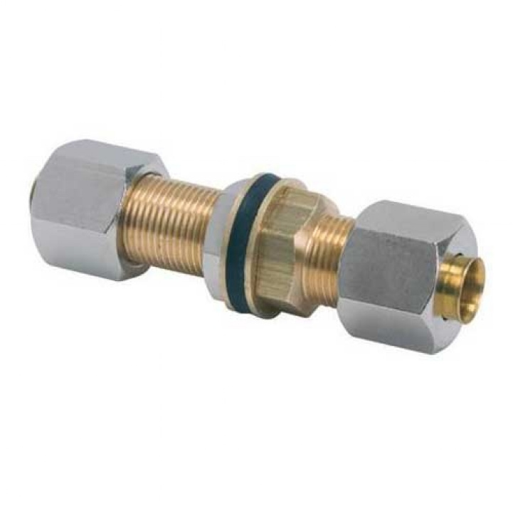 Skottgjennomgang i messing, 8mm rør i gruppen Campingvogn & Bobilt / Gass og tilbehør / Gasskoblinger hos Campmarket (65121)