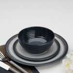 Flamefield Melaminservise Granitt Grå 12-deler