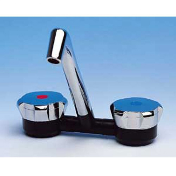 NOVO Dobbelkran svart /krom i gruppen Vann & Sanitær / Vann / Vannkraner / Kaldt & Varmt vannkraner hos Campmarket (65289)