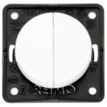 Strømbryter 12V Dobbel Hvit