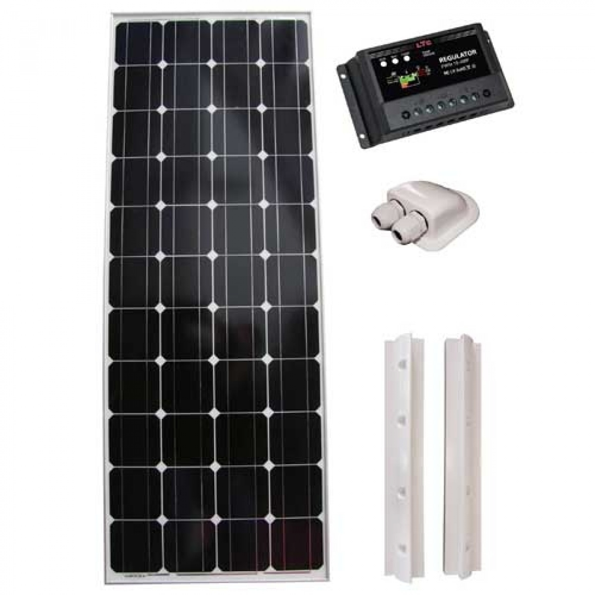 LTC Komplett Solcellepakke Long 120W PWM i gruppen Campingvogn & Bobilt / Elektronikk / Solpaneler hos Campmarket (66239)
