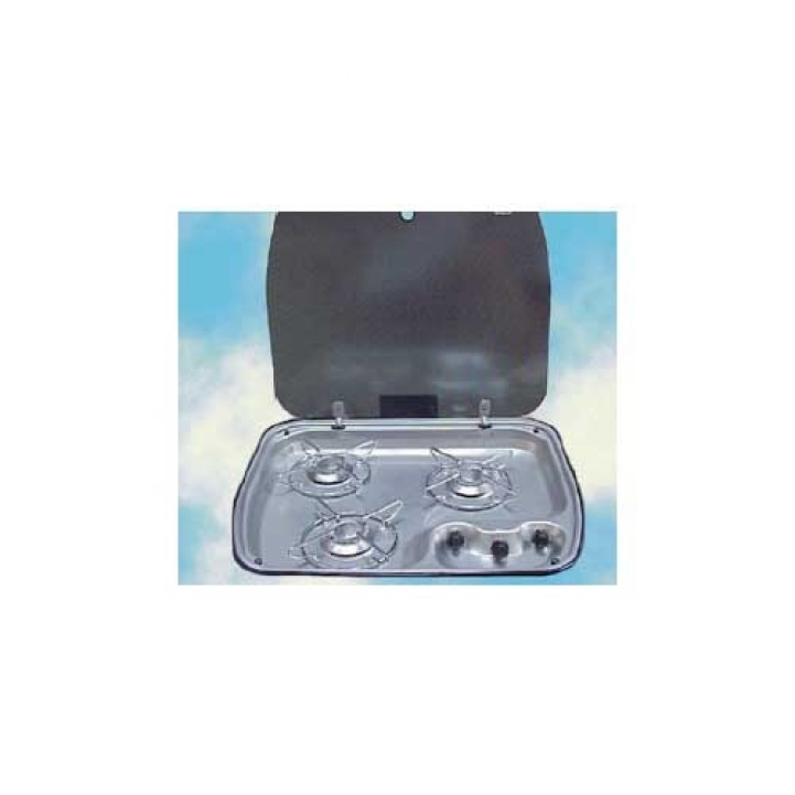 Dometic Kokeplate Rustfri 3-bluss med glasslokk i gruppen Husholdning & Kjøkken / Kjøkkenvasker & Kokeplater hos Campmarket (66318)