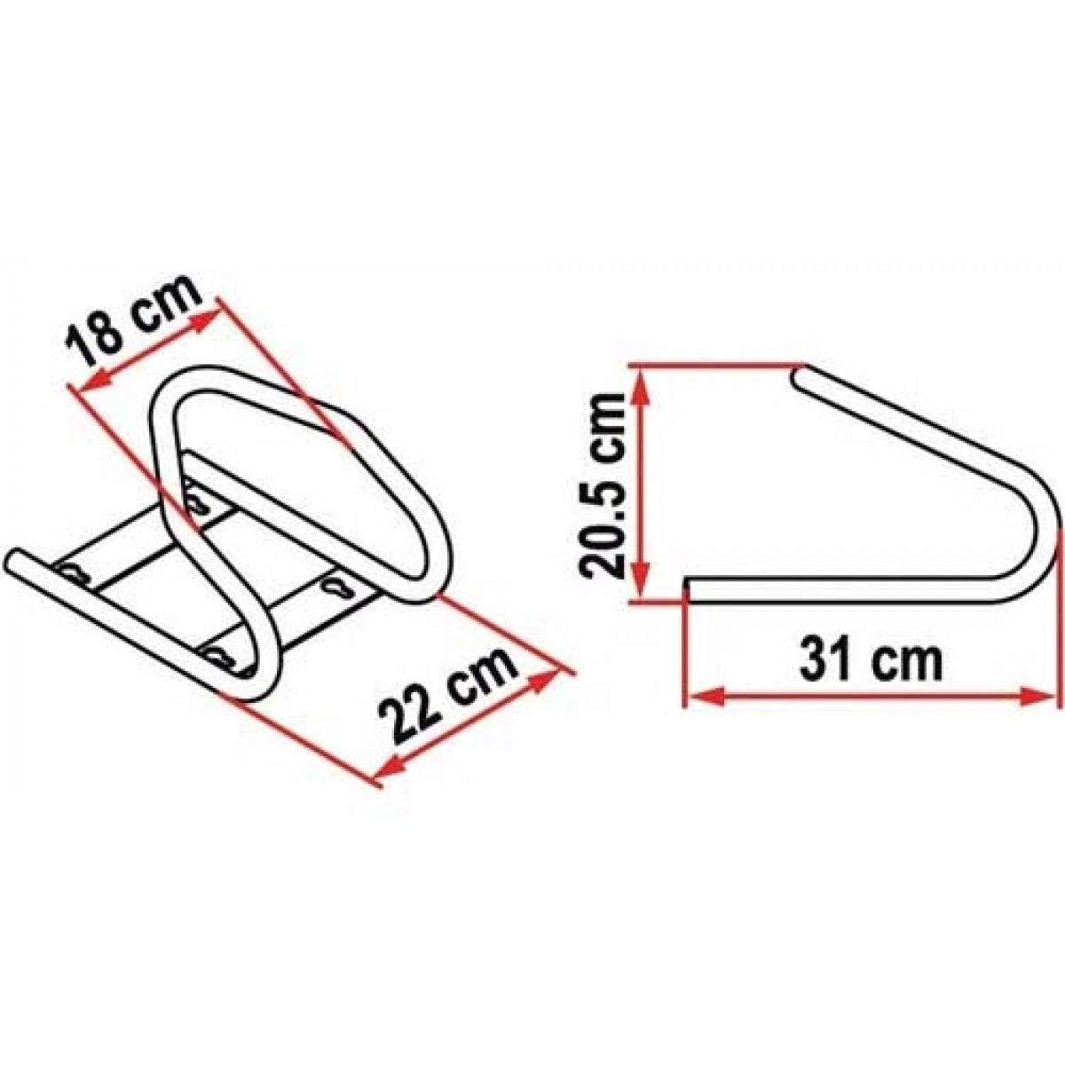 Stoppkloss Støtdemper for Mc foran i gruppen Campingvogn & Bobilt / Chassis / Sykkelstativ / Garasje hos Campmarket (66451)
