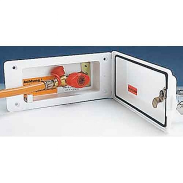 Gassuttak med låsbar luke og avstengningsventil i gruppen Campingvogn & Bobilt / Gass og tilbehør / Gassuttak hos Campmarket (66473)