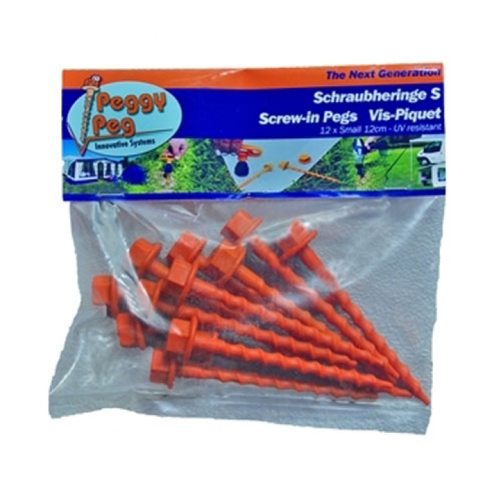Peggy Peg Markskruv 12cm. 12-pakning i gruppen Fortelt & Markiser / Tilbehør-Deler / Forteltstilbehør / Peggy Peg hos Campmarket (66583)