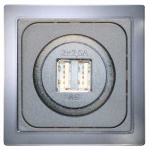 Veggdott USB Dobbel Grå/Krom