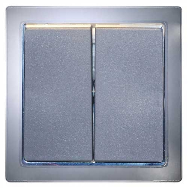 Strømbryter 12V Dobbel Grå/Krom i gruppen Campingvogn & Bobilt / Elektronikk / Strømbryter & In/Utgang / Strømbryter hos Campmarket (66690)