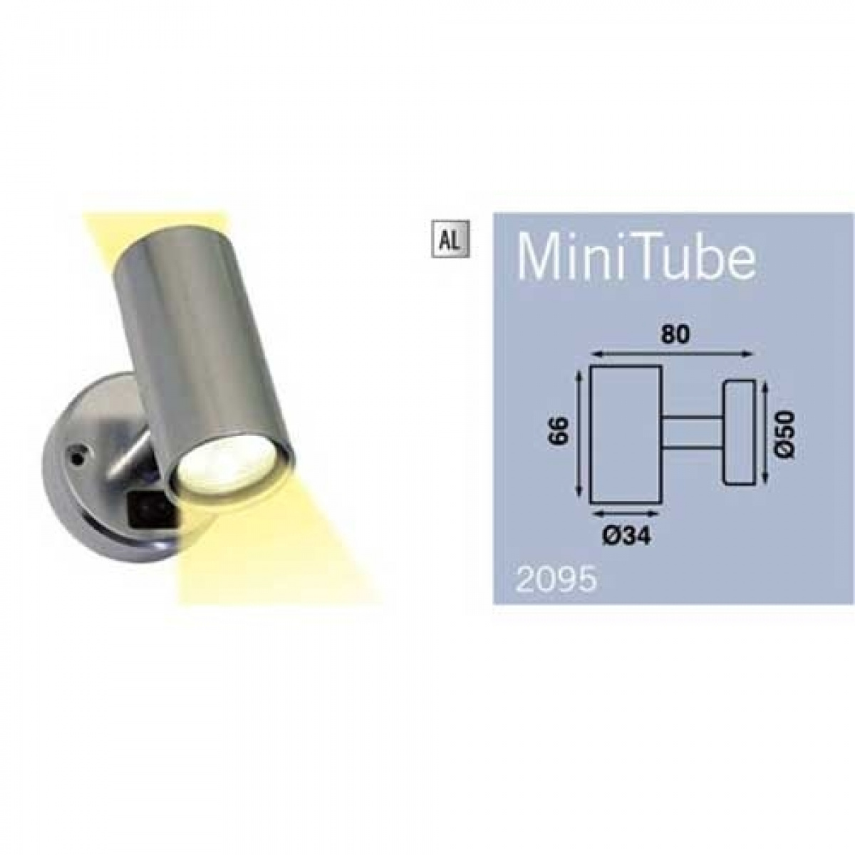 Spotlight Mini Tube D2 12V i gruppen Campingvogn & Bobilt / Elektronikk / Innvendig belysning / Søkelys hos Campmarket (66929)
