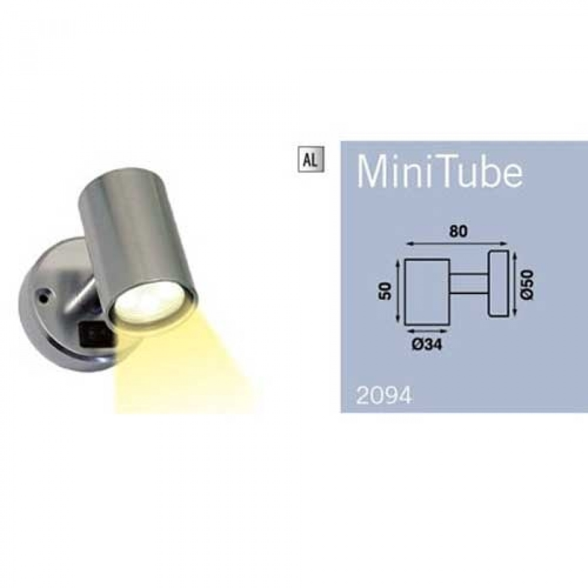 Spotlight Mini Tube D1 12V i gruppen Campingvogn & Bobilt / Elektronikk / Innvendig belysning / Søkelys hos Campmarket (66930)