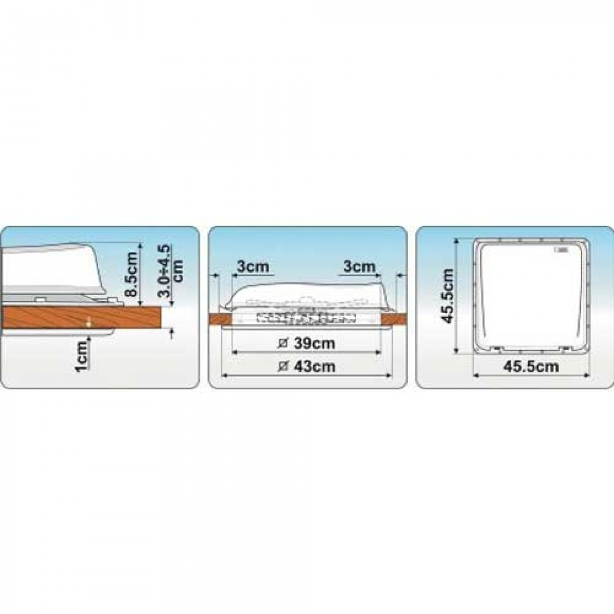 Takluke Turbo Vent 12V Crystal 40x40 i gruppen Campingvogn & Bobilt / Karosseri / Takluker / Takluker 40*40cm hos Campmarket (67063)