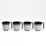 Flamefield Melamin Kopper Granitt Grå 4-pakning