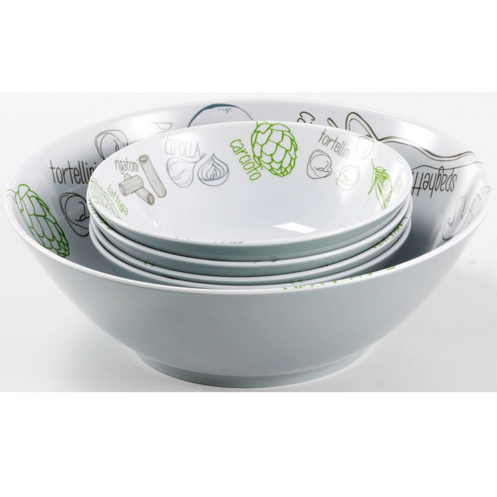 Pasta & Salat Sett 5-deler i gruppen Husholdning & Kjøkken / Servering / Skåler hos Campmarket (67584)