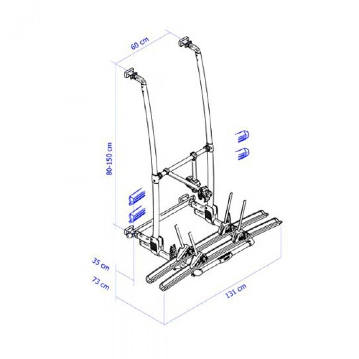 Thule Excellent 2 sykler. Lang versjon. Svart i gruppen Campingvogn & Bobilt / Chassis / Sykkelstativ / Vegghengt hos Campmarket (68655)