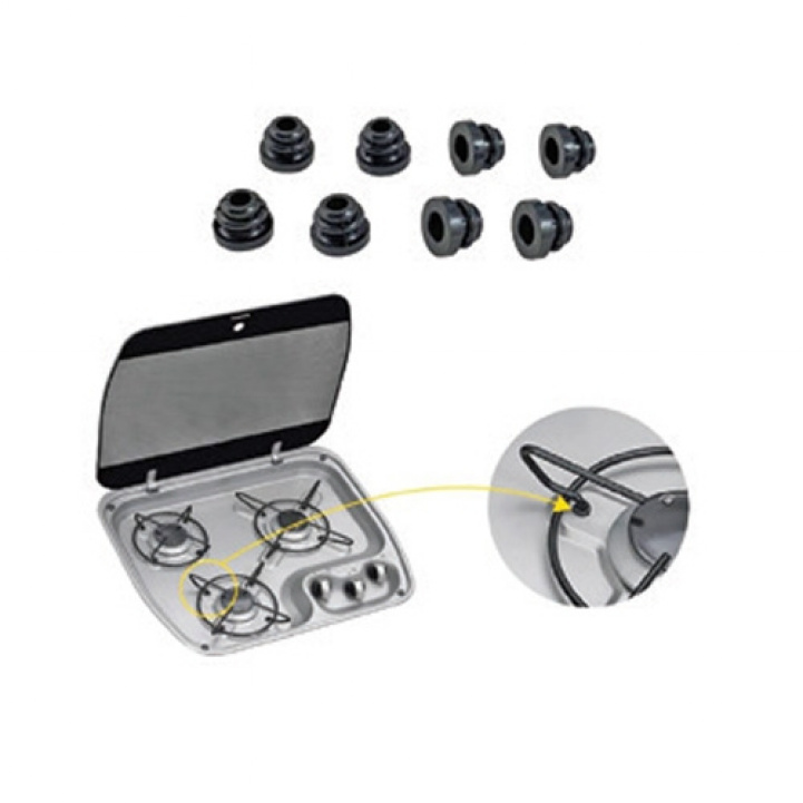 Gummibeskyttelse Kasserolleholder Koketopp 8-p i gruppen Husholdning & Kjøkken / Kjøkkenvasker & Kokeplater / Reservdeler til vask og koketopp hos Campmarket (69183)