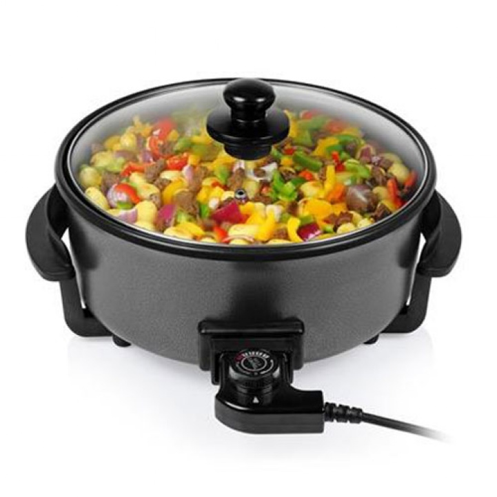 Elektrisk Grillpanne XL Med Lok 30 cm i gruppen Husholdning & Kjøkken / Kjøkkenapparater / Øvrige Kjøkkenapparater hos Campmarket (69638)