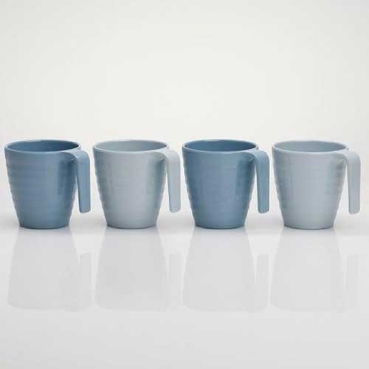 Melaminmugger Shades Of Blue 4-Pack i gruppen Husholdning & Kjøkken / Glass & Krus / Kopper og kaffekopper hos Campmarket (69659)