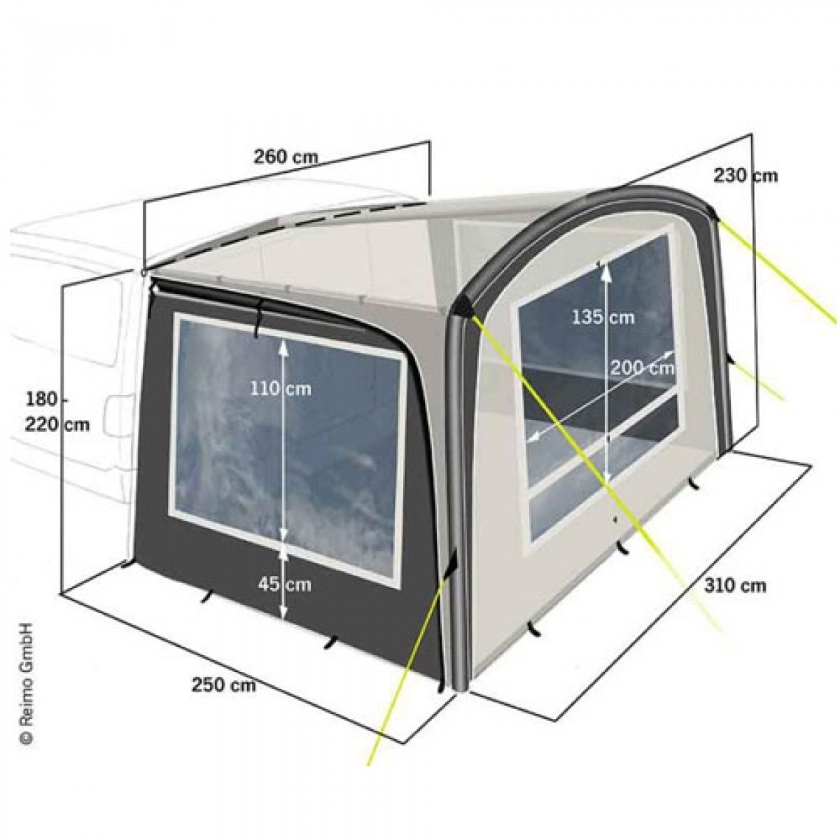 Reimo Soltak Antigua Air For Campingbusser i gruppen Campingvogn & Bobilt / Van & Plåtbiter / Fortelt Van / Lufttelt hos Campmarket (69936)