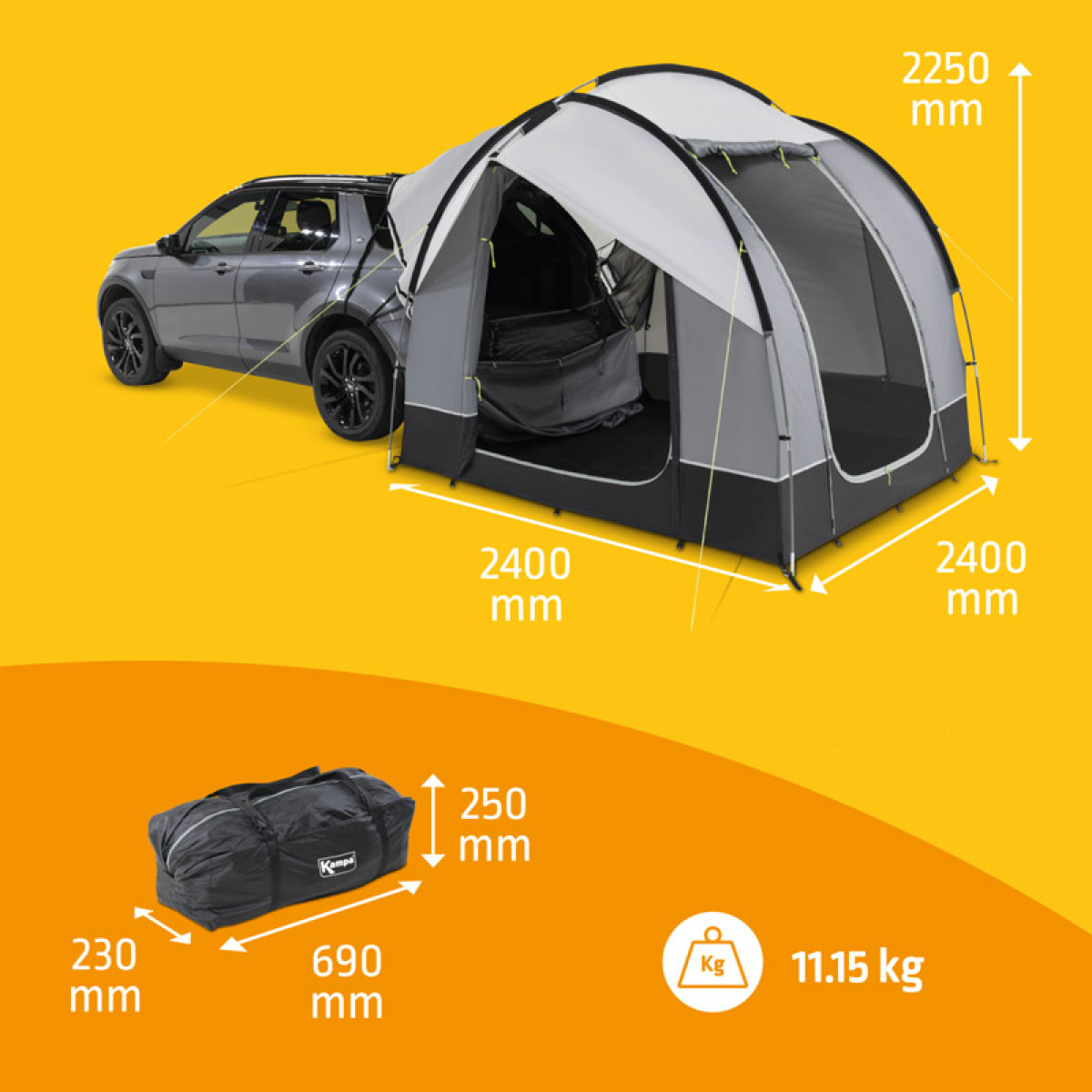 Kampa Tailgater 240 i gruppen Fortelt & Markiser / Fortelt Campingvogn / Spesialtelt hos Campmarket (70126)
