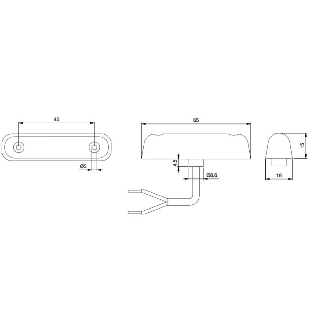Baklykt Jokon LED 12V Transparent/rød i gruppen Campingvogn & Bobilt / Elektronikk / Trafikk & Utvendig belysning / Ytterbelysning hos Campmarket (70497)