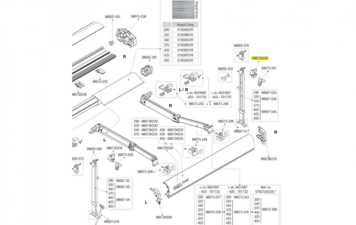 Fiamma Festesett Høyre Til F80S i gruppen Fortelt & Markiser / Markiser / Bobilmarkiser / Fiamma Boxmarkiser / Reservedeler hos Campmarket (70537)