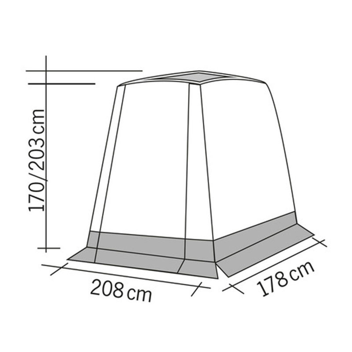 Baktelt Trapez for Caddy i gruppen Campingvogn & Bobilt / Van & Plåtbiter / Fortelt Van / Stativtelt hos Campmarket (70602)