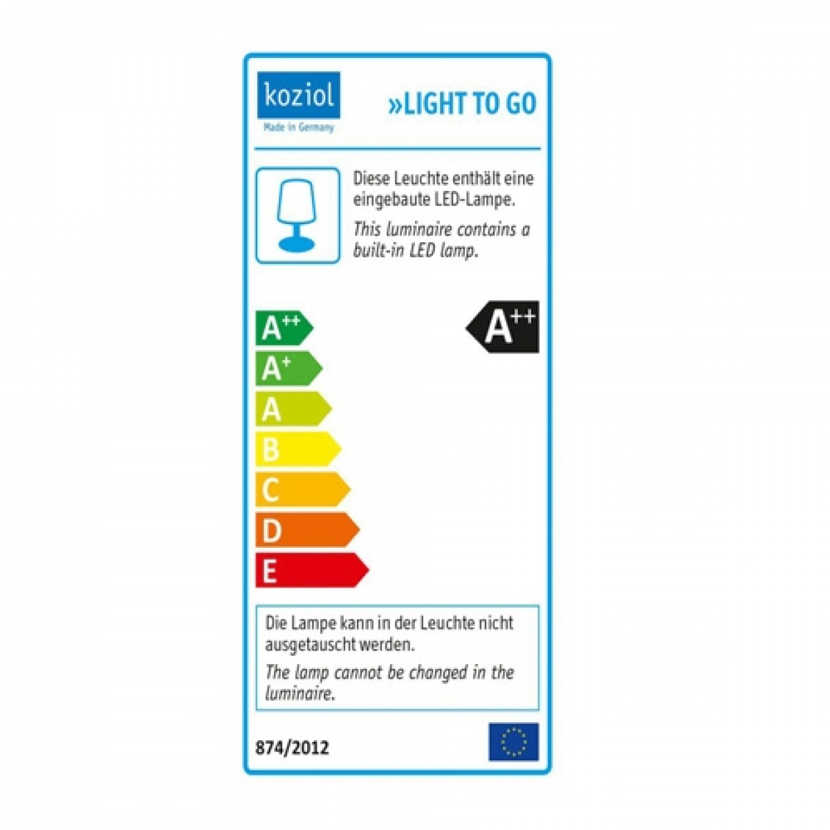 Koziol Bordlampe Led Organic i gruppen Hjem & Innredning / Belysning & Lykter hos Campmarket (70908)