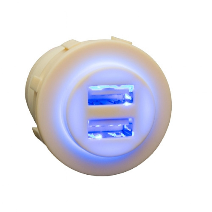 Sutars USB Uttak For Innfelling Med Belysning i gruppen Campingvogn & Bobilt / Elektronikk / Strømbryter & In/Utgang / Uttak USB hos Campmarket (71019)