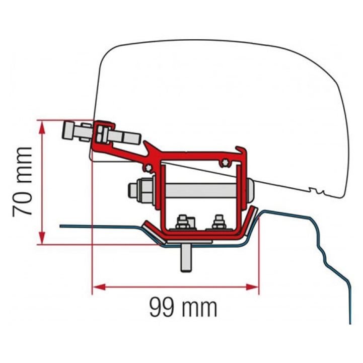Fiamma Adapter F40 Renault Traffic L2 2014- i gruppen Campingvogn & Bobilt / Van & Plåtbiter / Markiser / Markiseadaptere / Fiamma / F35/F40-øvrige Kjøretøy hos Campmarket (71074)