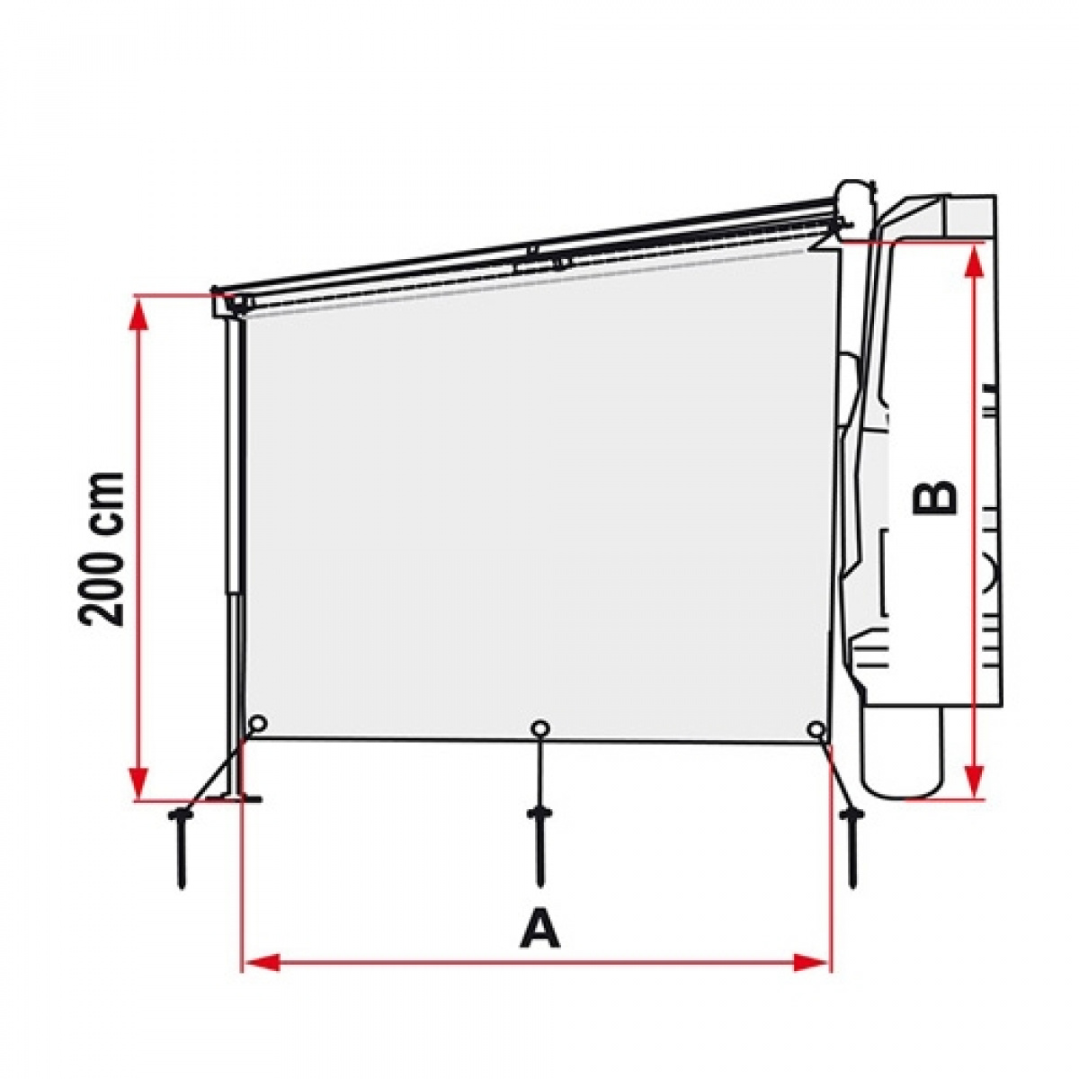 Fiamma Sun View Side F45/ F70/ F65/F80 i gruppen Fortelt & Markiser / Markiser / Bobilmarkiser / Fiamma Boxmarkiser / Tilbehør hos Campmarket (71223)