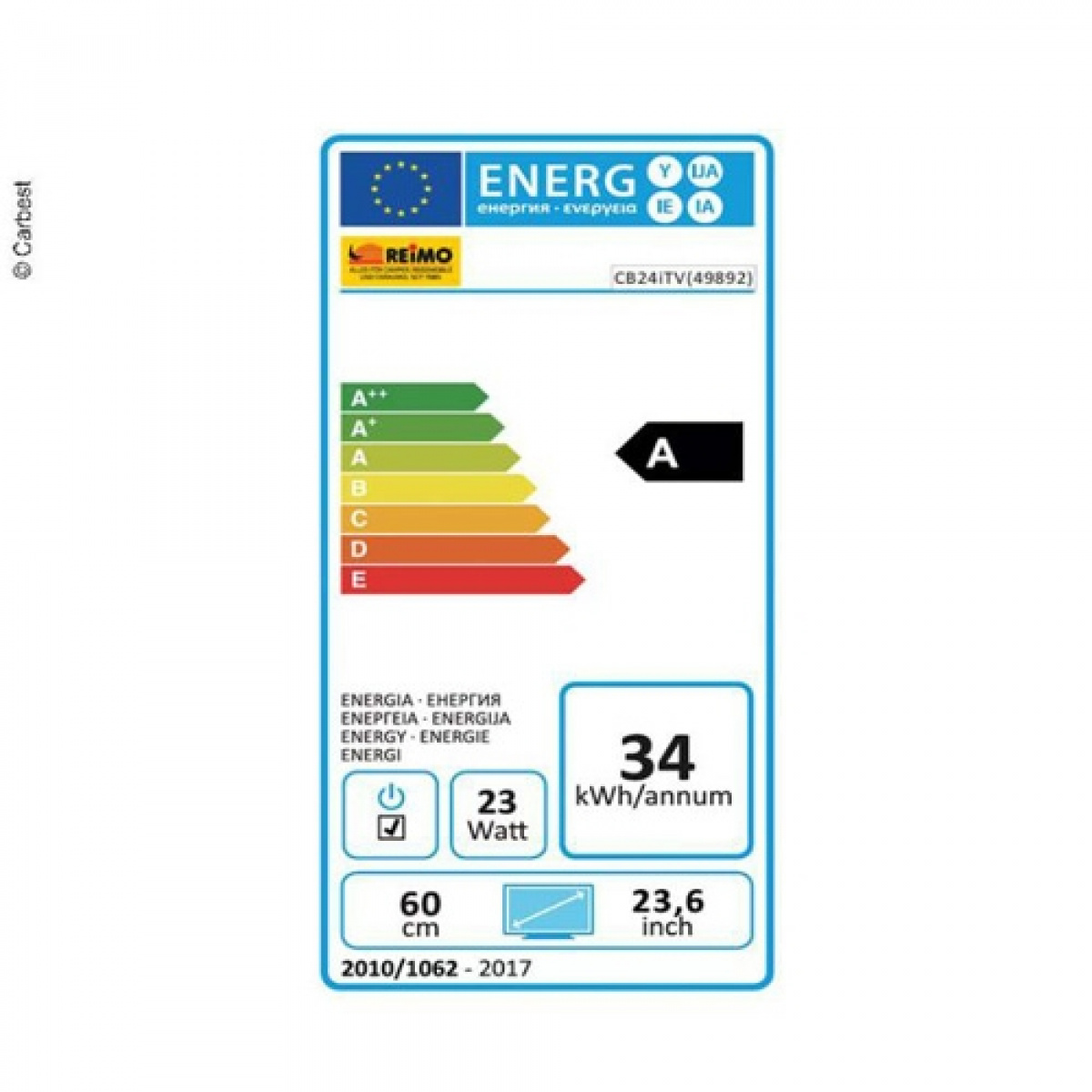 Carbest Smart-TV LED 23,6 tommer i gruppen Campingvogn & Bobilt / Elektronikk / TV, Bilde & Lyd / TV hos Campmarket (71435)