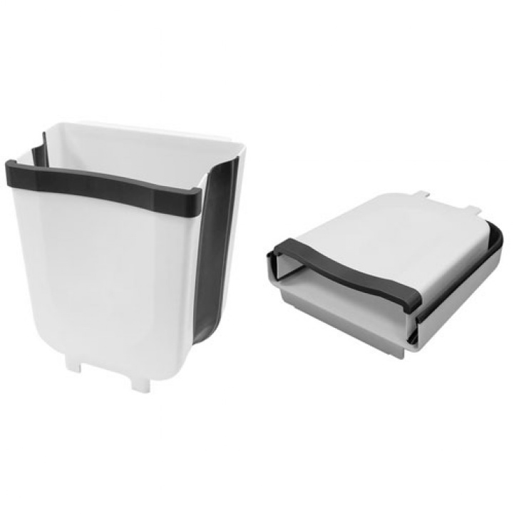 Søppelkasse 9L Sammenleggbar Hvit/Grå i gruppen Husholdning & Kjøkken / Vask, Rengjøring & Oppvask / Rengjøring hos Campmarket (71839)