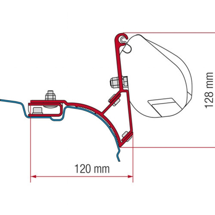 Fiamma Adapter F35 VW T5/T6 MultivanTransporter 2003- i gruppen Campingvogn & Bobilt / Van & Plåtbiter / Markiser / Markiseadaptere / Fiamma / F35/F40-øvrige Kjøretøy hos Campmarket (72372)