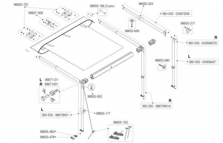 i gruppen Fortelt & Markiser / Markiser / Campingvognmarkiser / Reservdeler Campingvognmarkiser / Reservdeler Caravanstore hos Campmarket (73422)