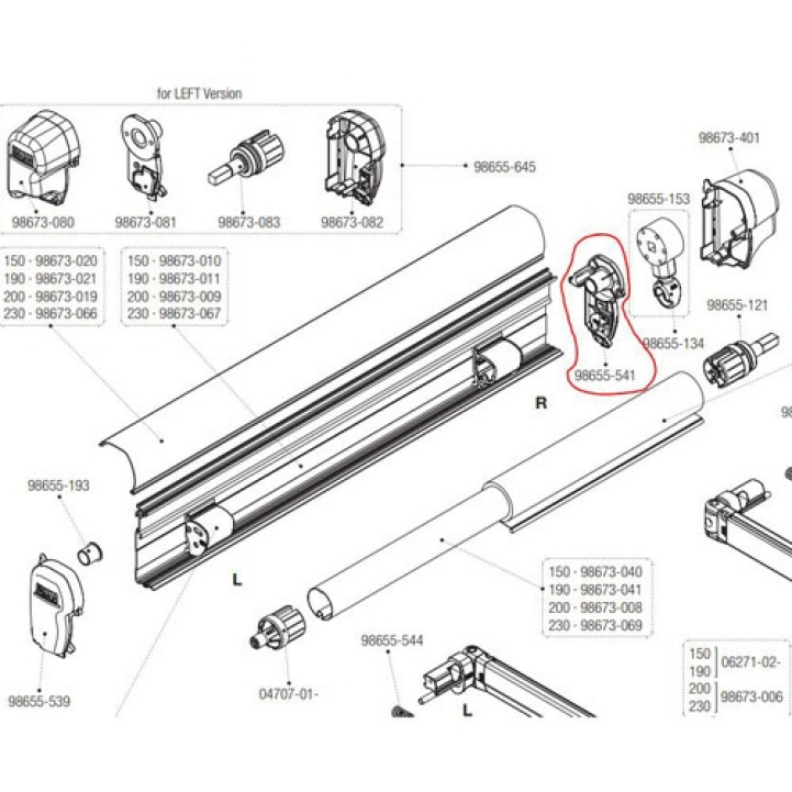 Deksel Høyre Til F45S/F70 i gruppen Fortelt & Markiser / Markiser / Bobilmarkiser / Fiamma Boxmarkiser / Reservedeler hos Campmarket (73571)