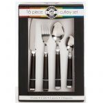 Bestikksett, 16 deler Svart