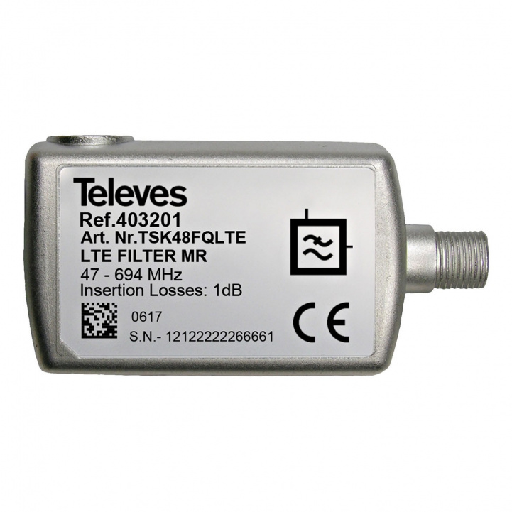 Televes LTE-filter i gruppen Campingvogn & Bobilt / Elektronikk / TV, Bilde & Lyd / Tilbehør TV & Lyd hos Campmarket (73805)