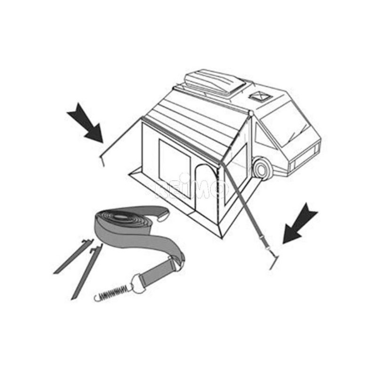 Tie Down Stormsikringsbånd Gul i gruppen Fortelt & Markiser / Markiser / Bobilmarkiser / Fiamma Boxmarkiser / Tilbehør hos Campmarket (74026)