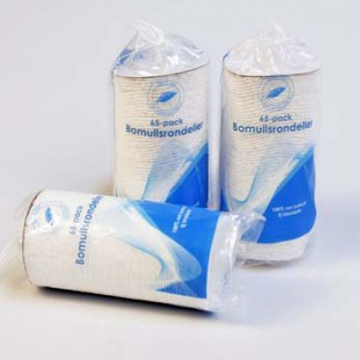 Bomullsrondeller 65-pakning i gruppen Vann & Sanitær / Baderomsartikler hos Campmarket (75214)