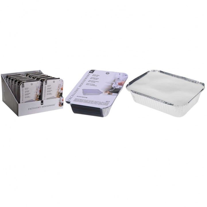 Folieform med lokk 4-pakning i gruppen Husholdning & Kjøkken / Kjøkkenutstyr / Mat & Lageroppbevaring hos Campmarket (75311)