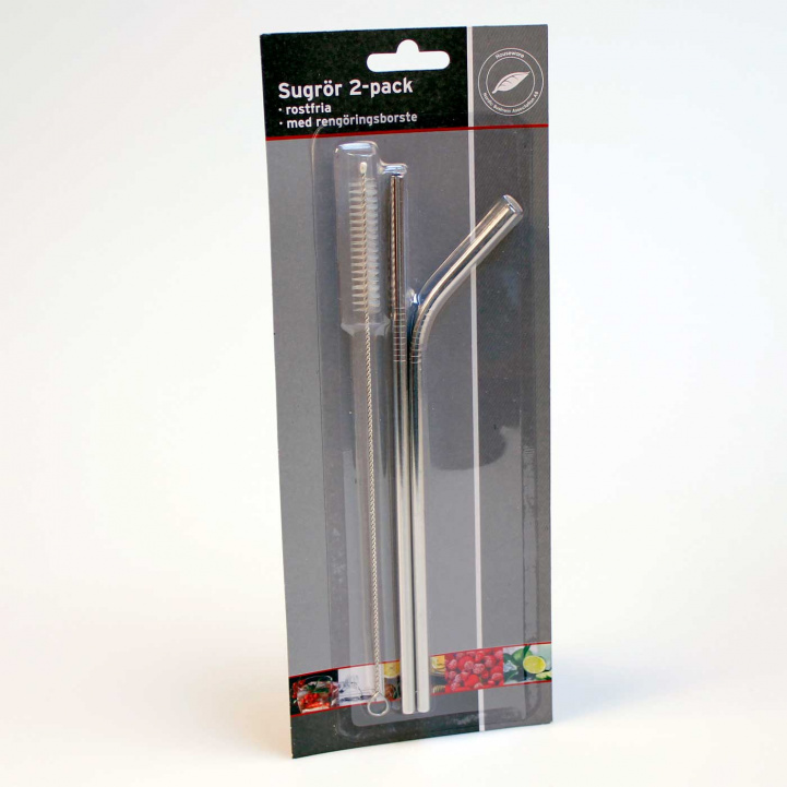 Sugrør Rustfritt Inkl. Børste 2-Pack i gruppen Husholdning & Kjøkken / Servering / Annet hos Campmarket (75789)